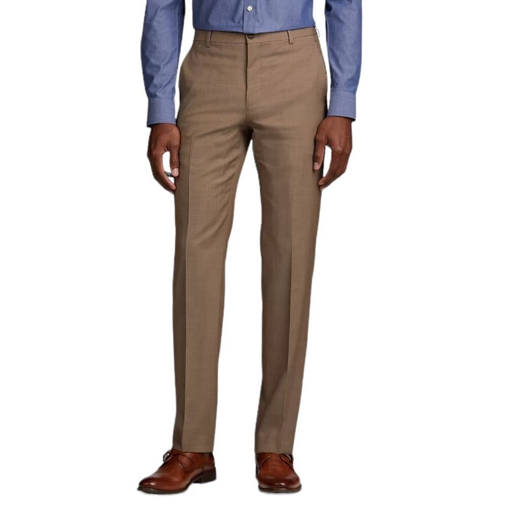 Jos A Banks dark tan slim fit traveler pants size 35x32